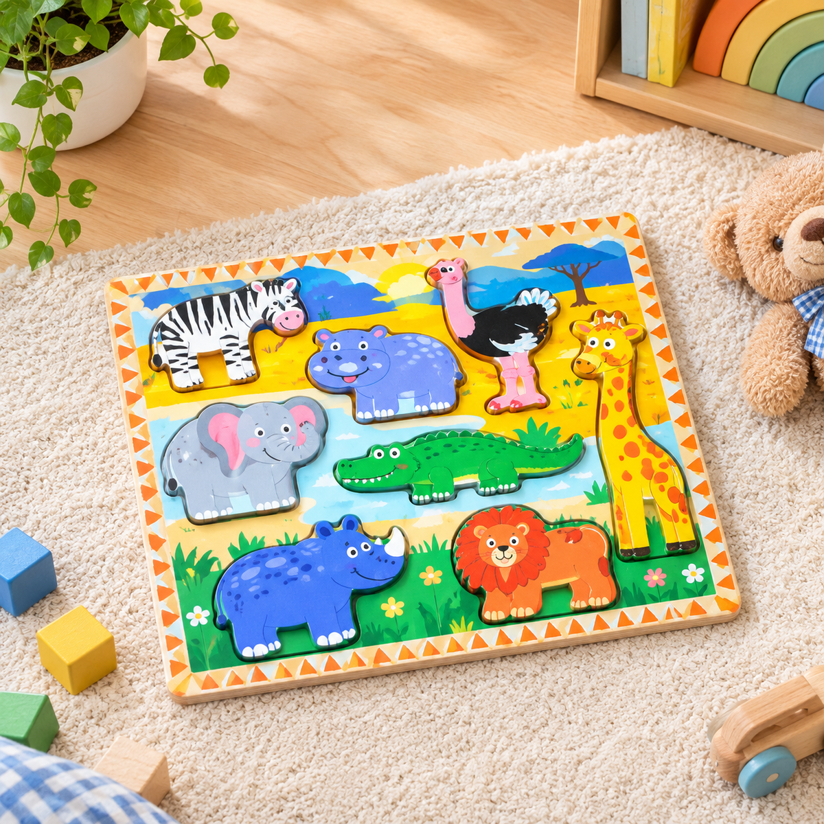 Safari Animal Wooden Chunky Puzzle
