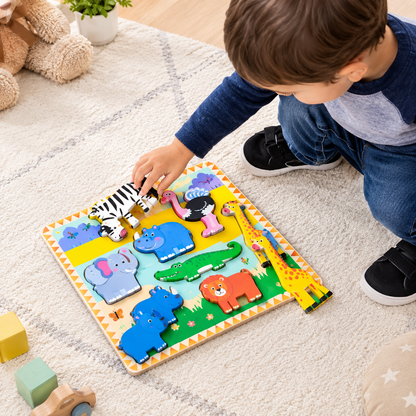 Safari Animal Wooden Chunky Puzzle