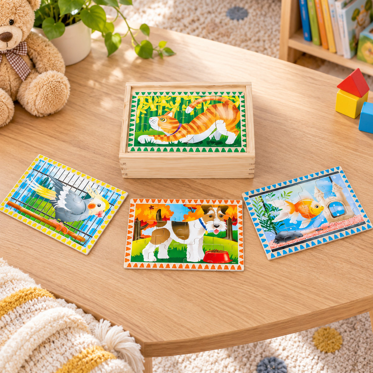 Pet Friends Wooden Puzzle Set