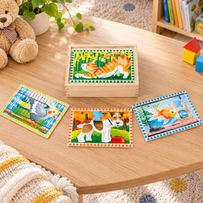 Pet Friends Wooden Puzzle Set