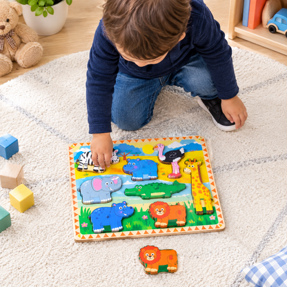 Safari Animal Wooden Chunky Puzzle