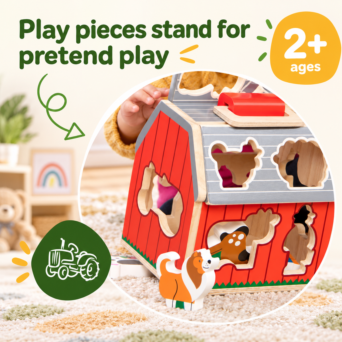 Take-Along Wooden Sorting Barn