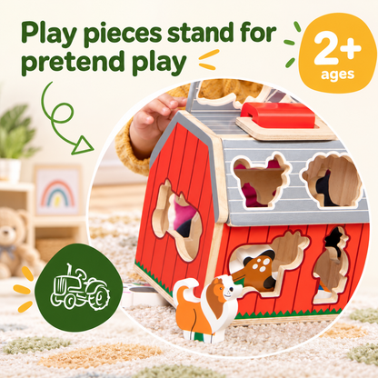 Take-Along Wooden Sorting Barn