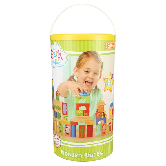 150-Piece Wooden Building Blocks Set