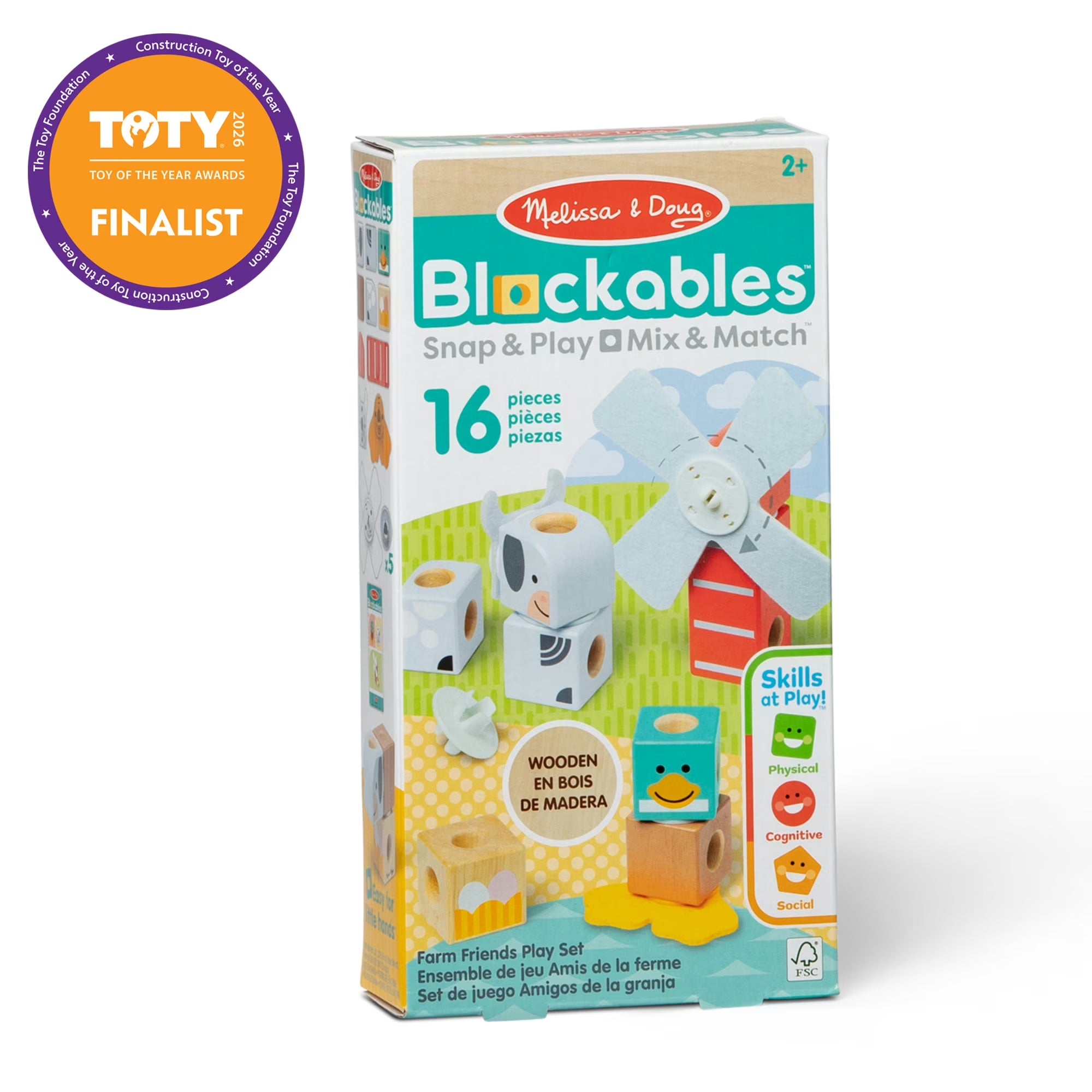 Farm Friends Wooden Building Blocks
