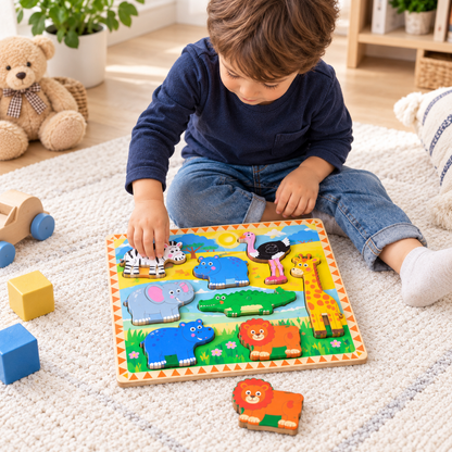 Safari Animal Wooden Chunky Puzzle