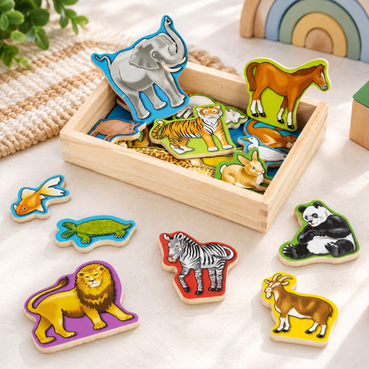 Wooden Animal Magnet Play Set