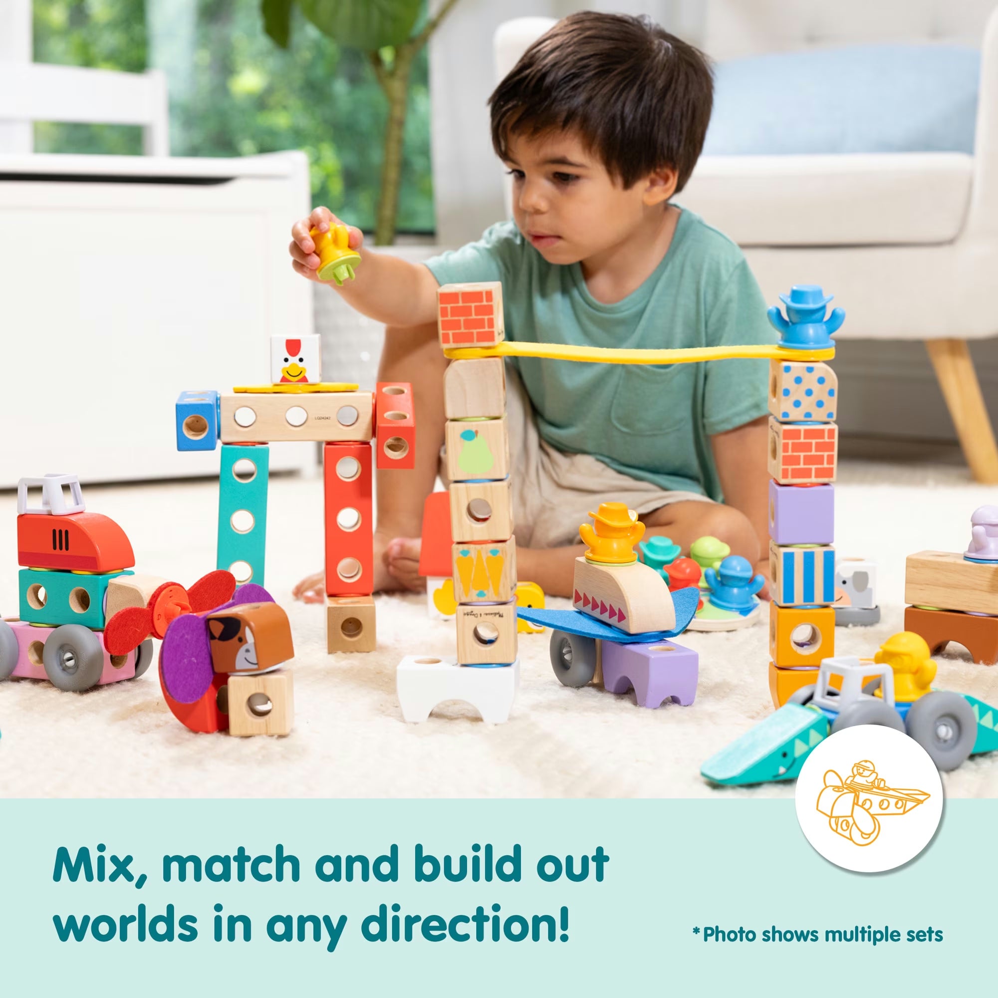 Farm Friends Wooden Building Blocks