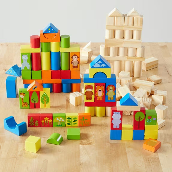150-Piece Wooden Building Blocks Set