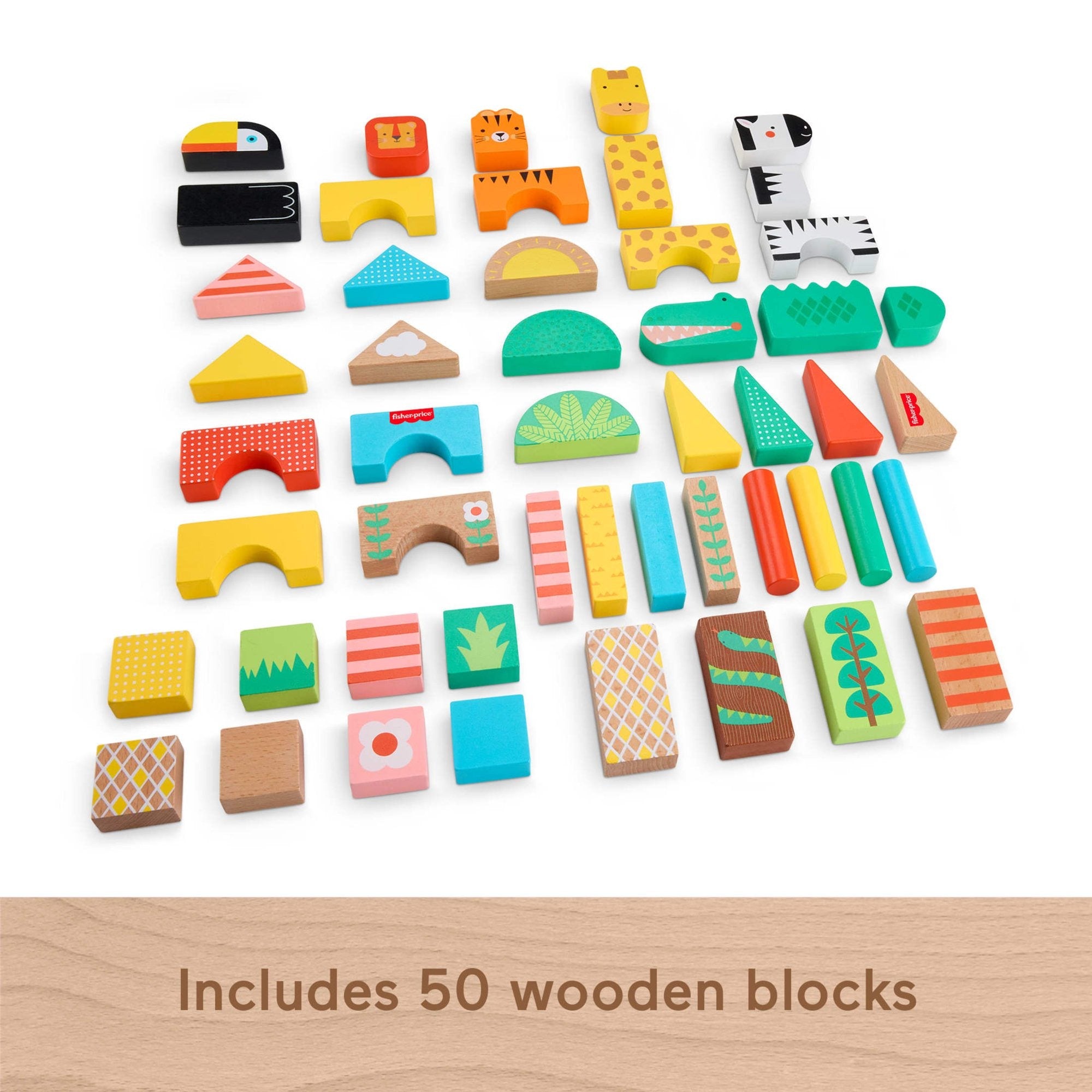 Jungle Animal Wooden Building Blocks
