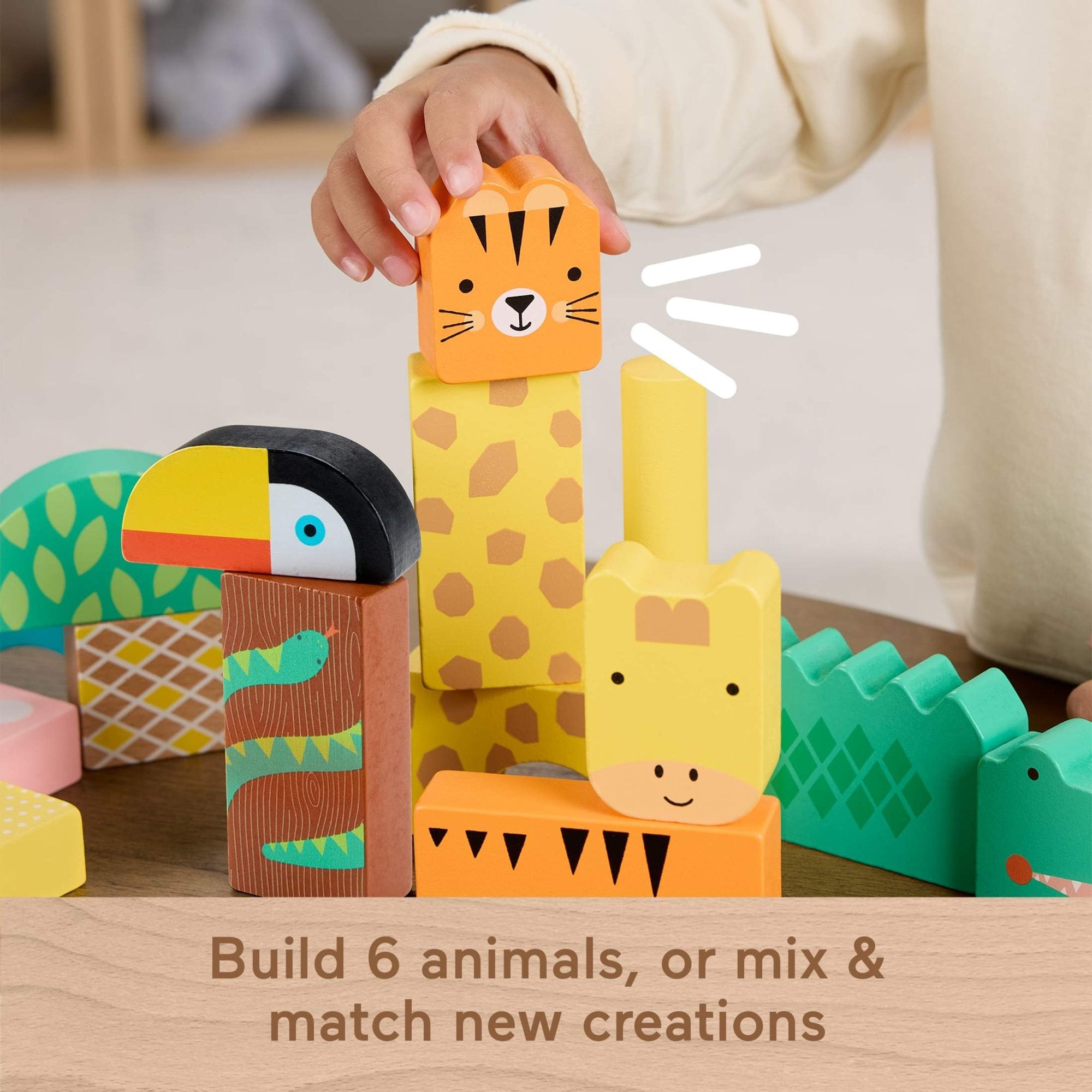 Jungle Animal Wooden Building Blocks