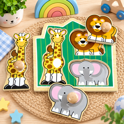 Jungle Friends Wooden Peg Puzzle