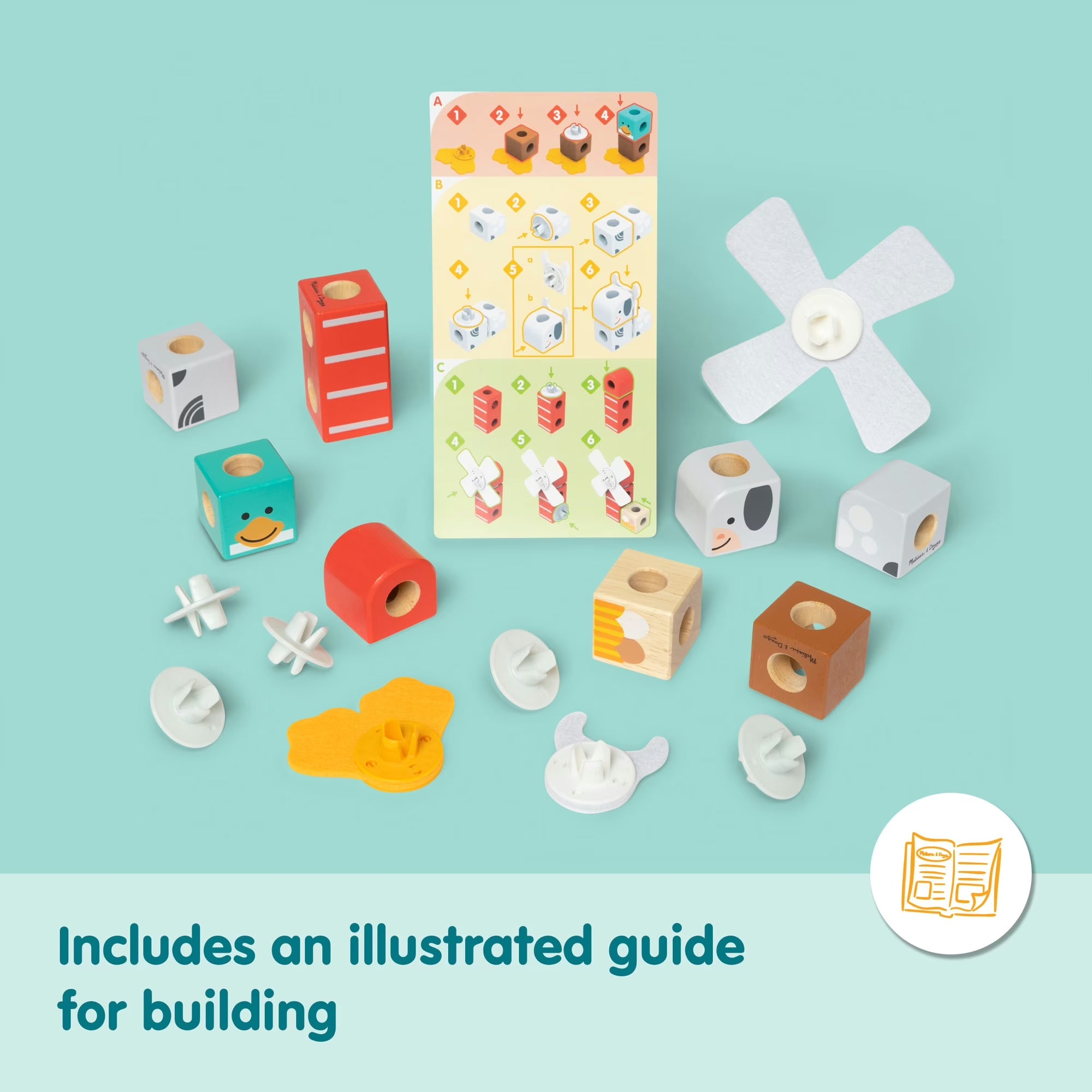 Farm Friends Wooden Building Blocks