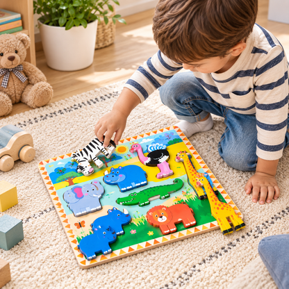 Safari Animal Wooden Chunky Puzzle