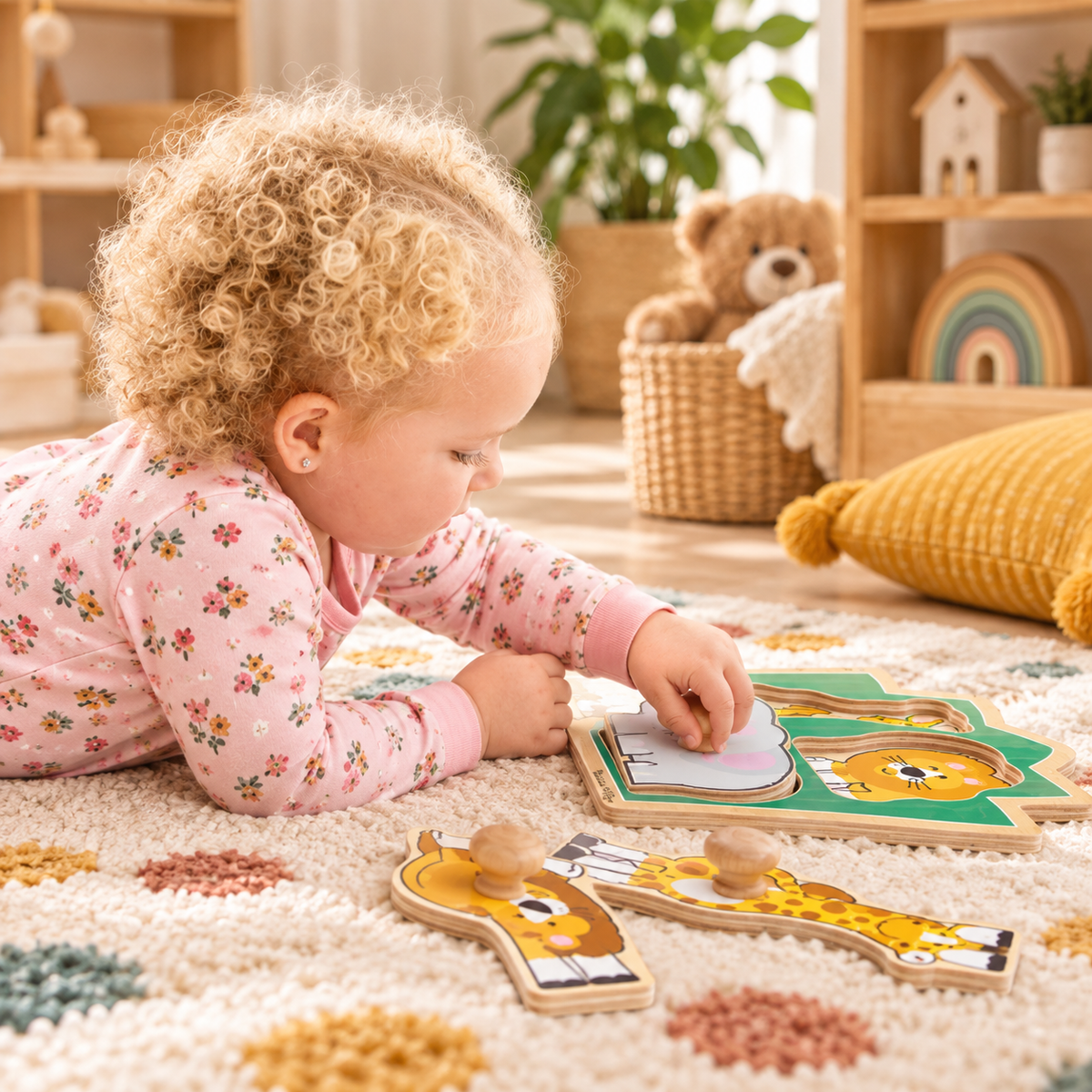 Jungle Friends Wooden Peg Puzzle