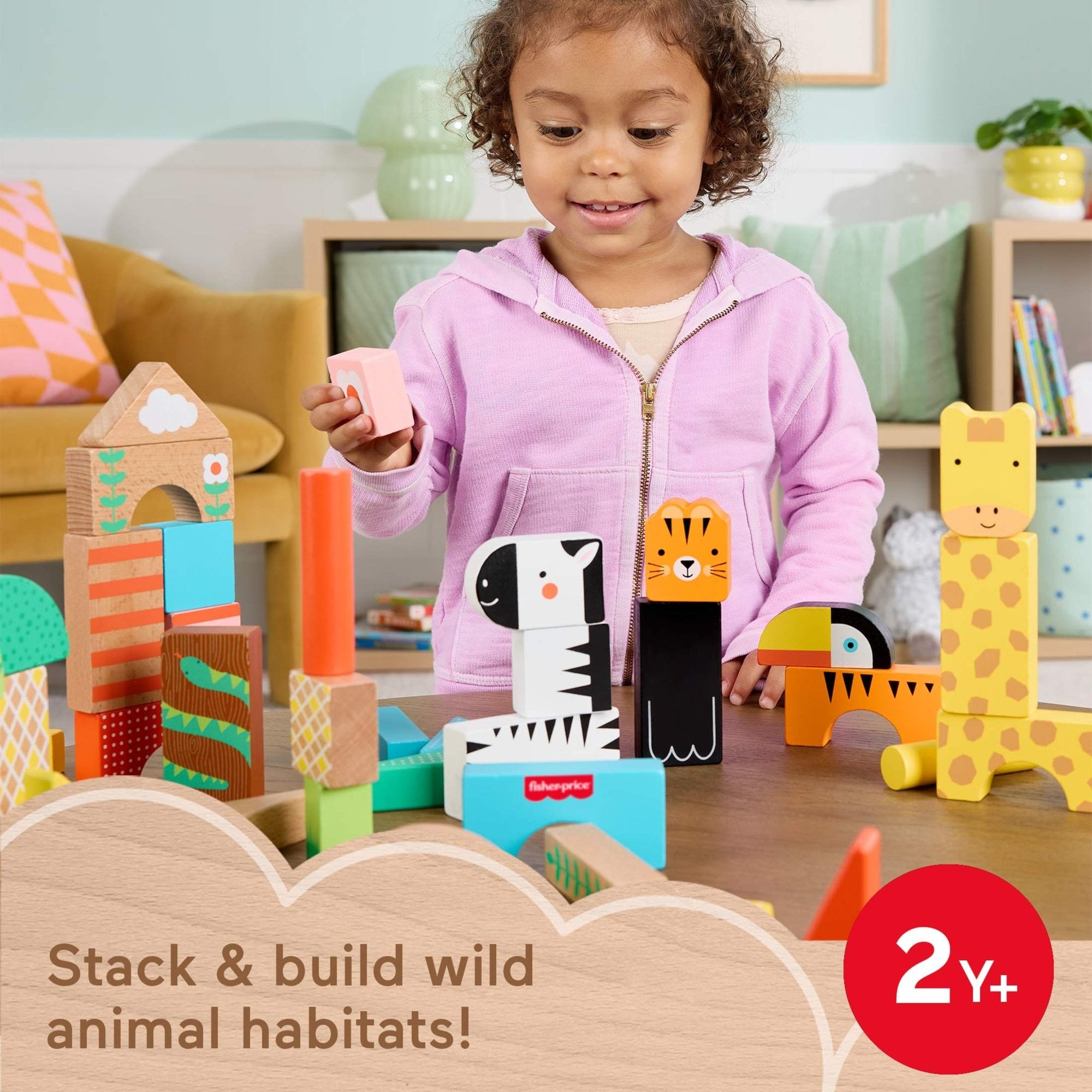 Jungle Animal Wooden Building Blocks