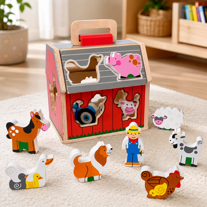 Take-Along Wooden Sorting Barn