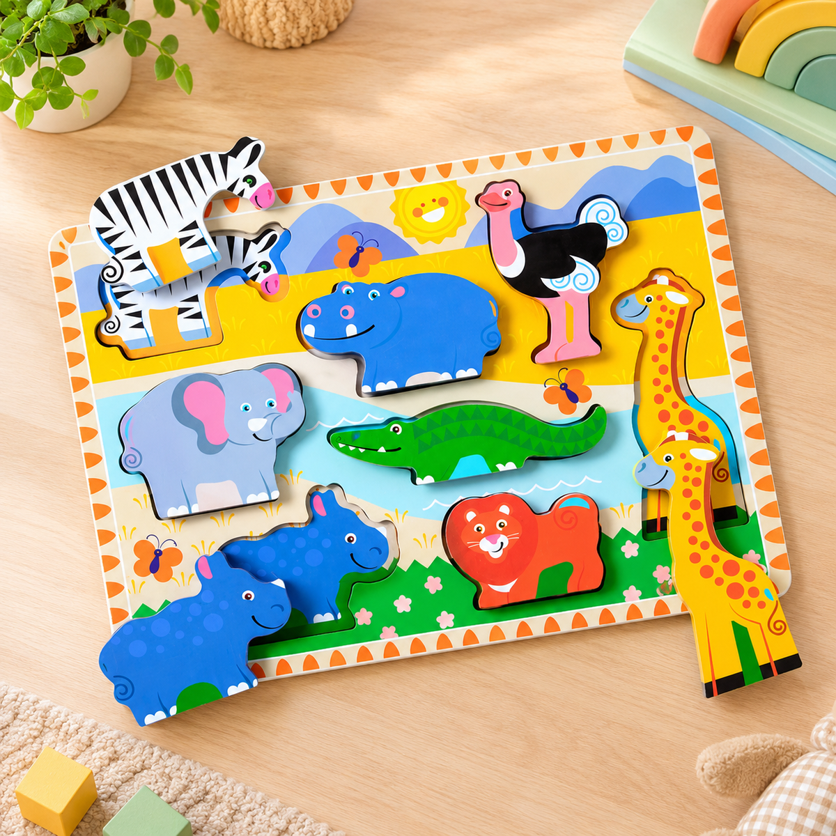 Safari Animal Wooden Chunky Puzzle