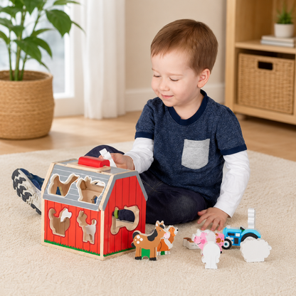 Take-Along Wooden Sorting Barn