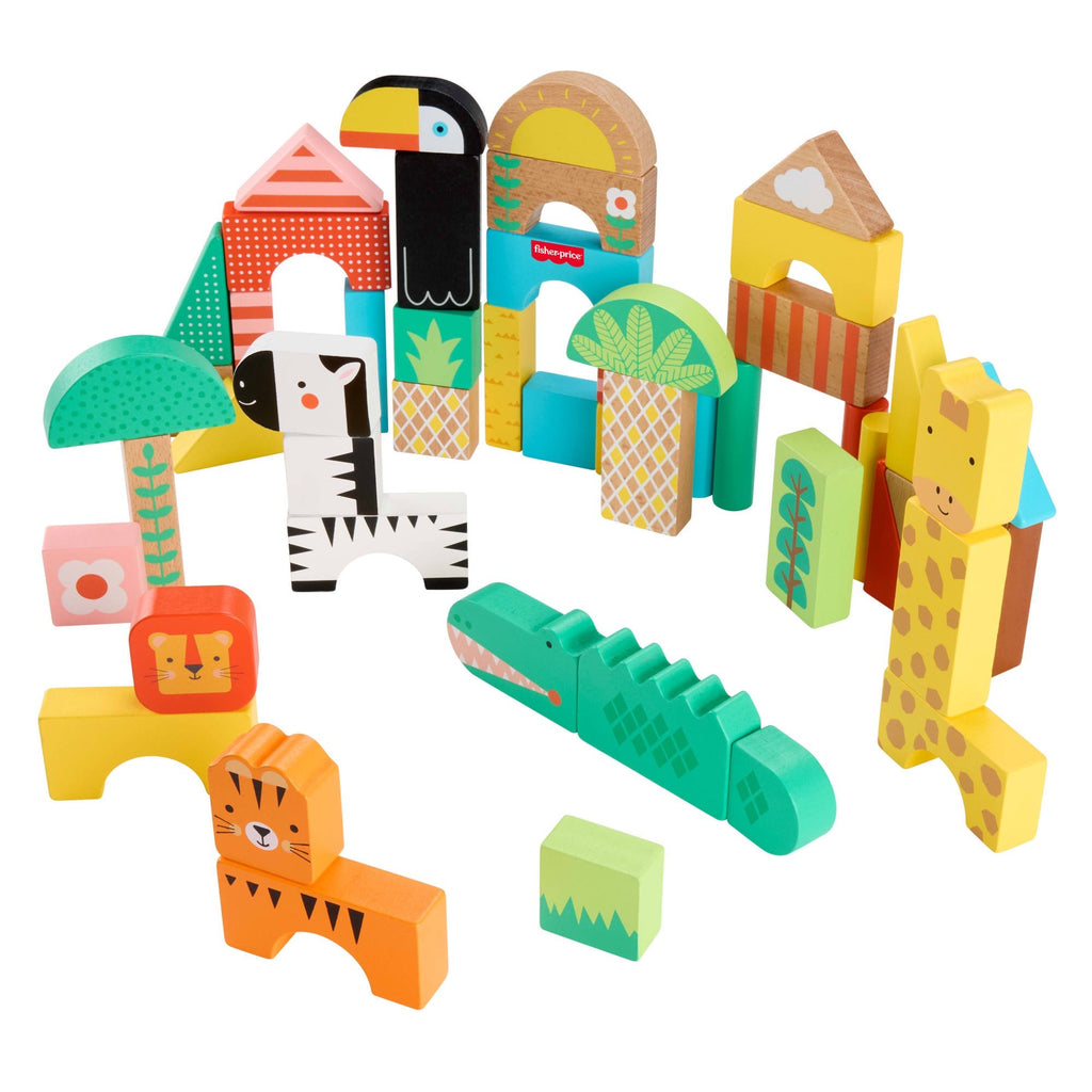 Jungle Animal Wooden Building Blocks